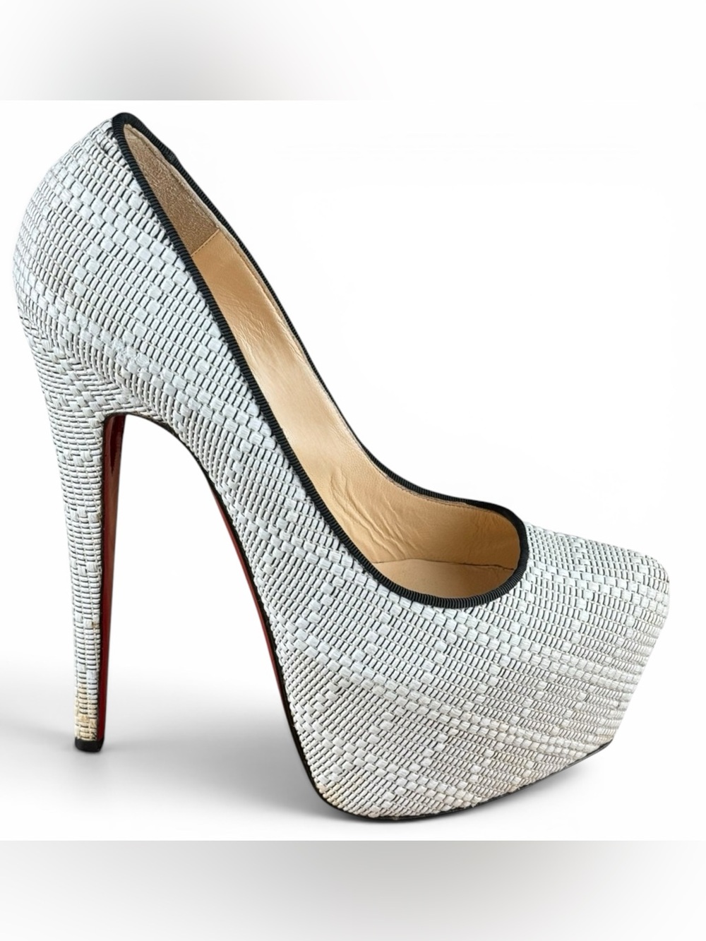Christian Louboutin Daffodile 160 Panama Damier Pumps – Size 38